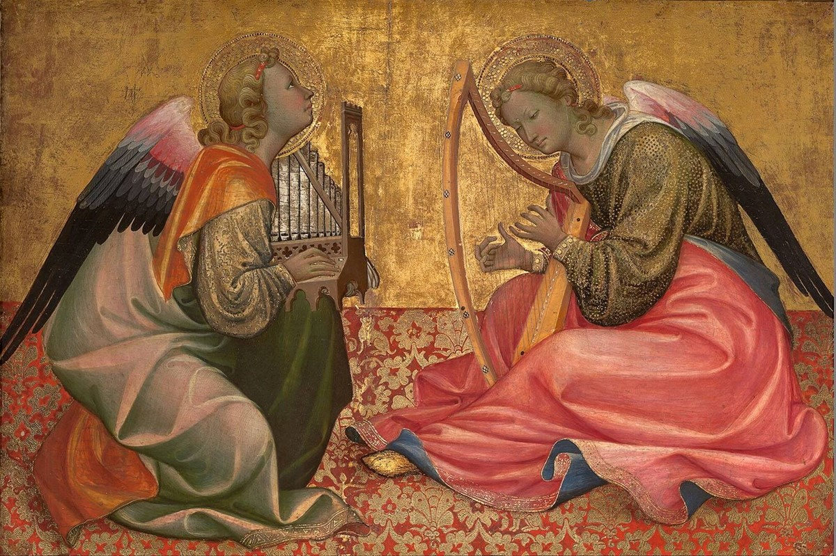Angeli musicanti all’organo e all’arpa