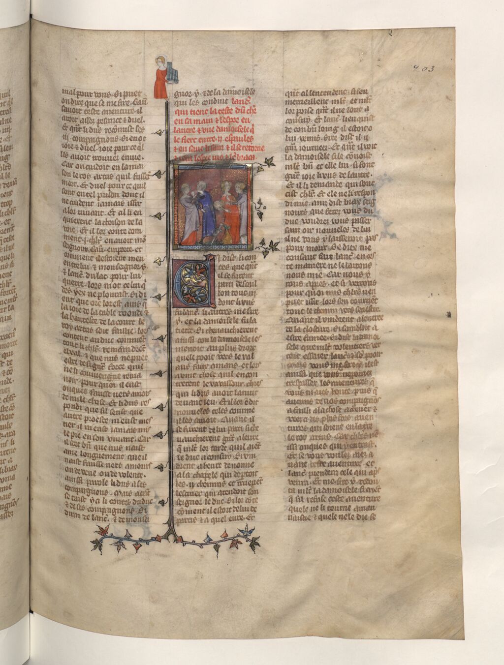 Lancillotto sul lago (Manoscritto francese 16999, f. 203)
