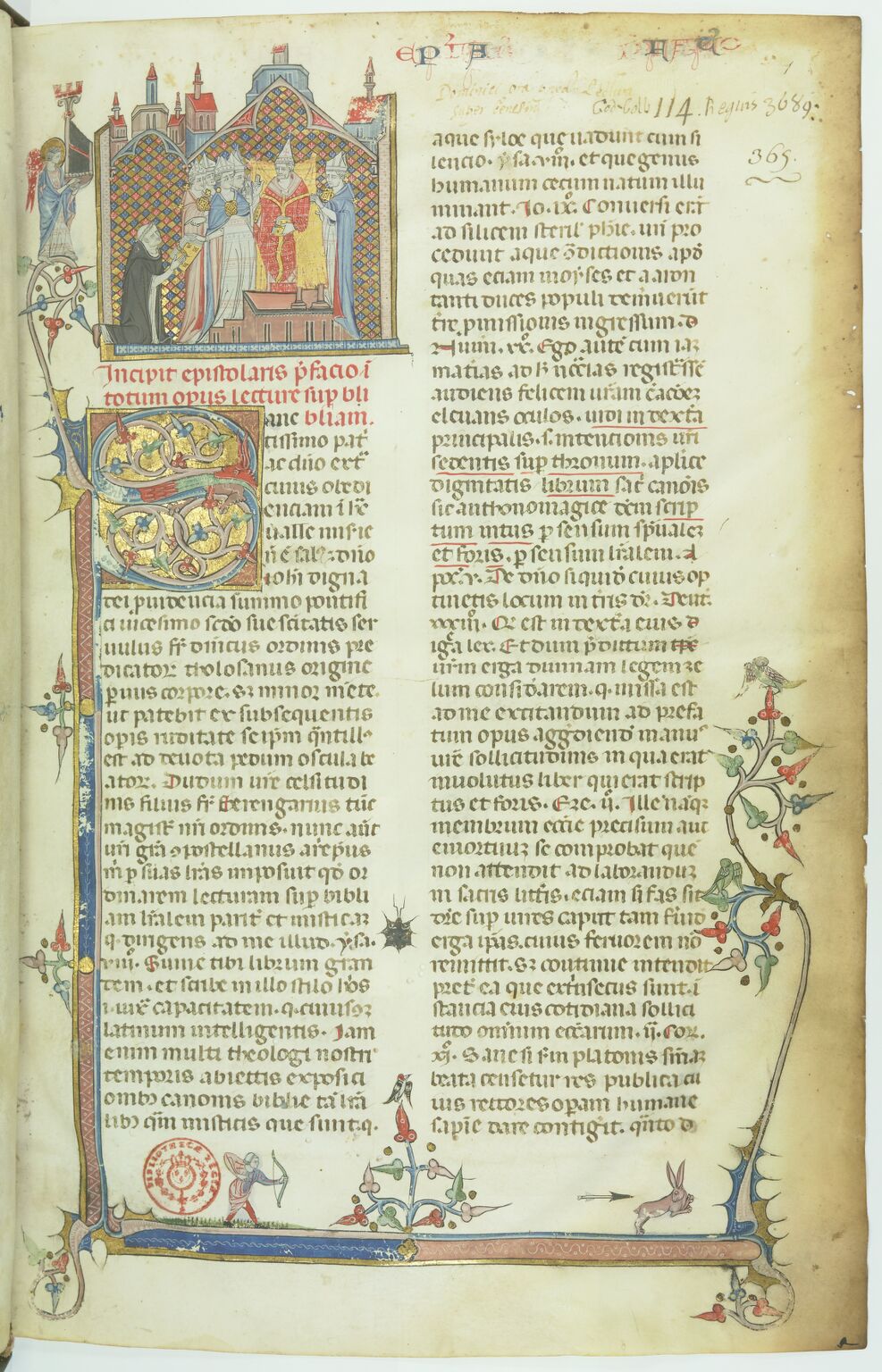 Lectura super biblia di Dominicus Grima